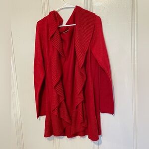 Women’s dark red winter cardigan